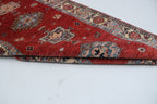 3x8 Red & Beige Super Kazak Geometric Handmade Cotton & Wool Runner Rug | Premium Luxury Runner Rug