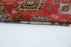 8.5x9 Red Super Kazak Geometric Area Rug | Handmade Wool & Cotton Rug