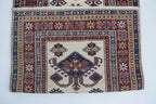 3x8 Beige & Red Super Kazak Geometric Handmade Cotton & Wool Runner Rug | Premium Luxury Runner Rug
