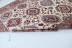 6x8 Beige & Red Super Kazak Geometric Handmade Cotton & Wool Rug | Premium Luxury Area Rug