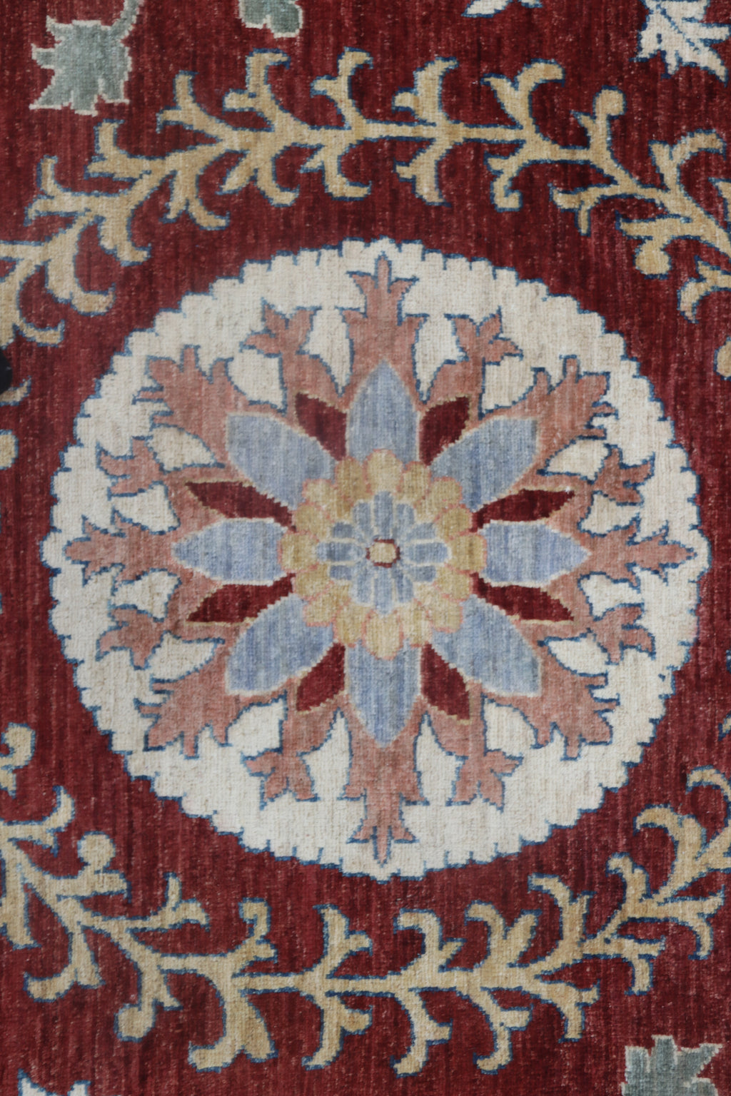 10x14 Red Chobi Area Rug | Handmade Wool & Cotton Floral Rug | Luxury Chobi Rug