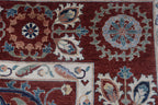 10x14 Red Chobi Area Rug | Handmade Wool & Cotton Floral Rug | Luxury Chobi Rug