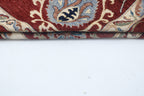 10x14 Red Chobi Area Rug | Handmade Wool & Cotton Floral Rug | Luxury Chobi Rug