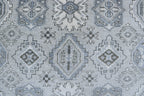 6x9 Gray & Beige Chobi Area Rug | Handmade Wool & Cotton Floral Rug | Luxury Chobi Rug