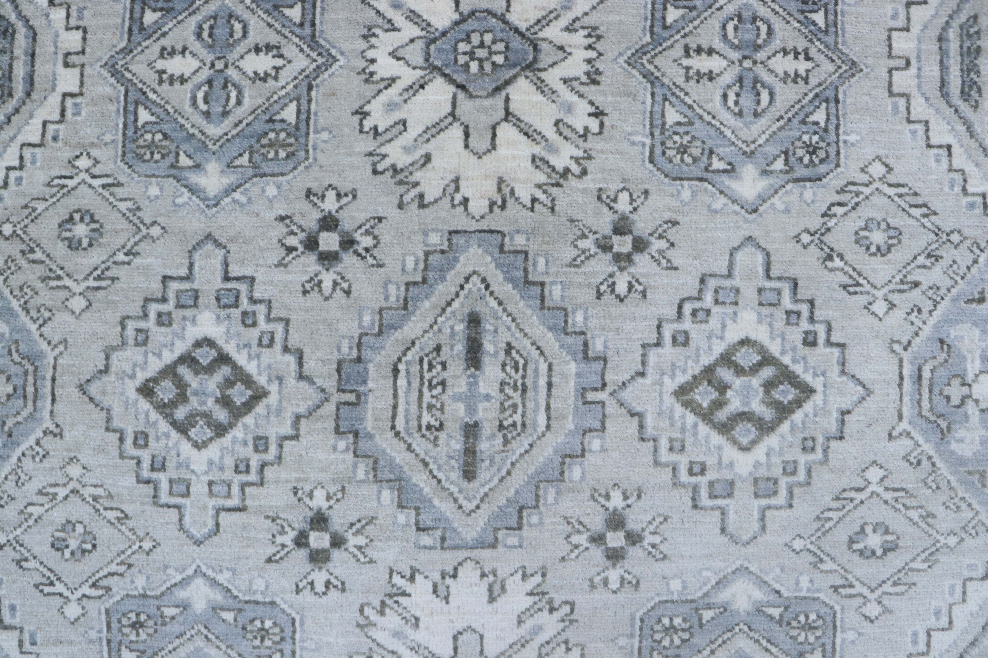 6x9 Gray & Beige Chobi Area Rug | Handmade Wool & Cotton Floral Rug | Luxury Chobi Rug