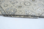 6x9 Gray & Beige Chobi Area Rug | Handmade Wool & Cotton Floral Rug | Luxury Chobi Rug