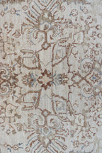 5x7 Beige Chobi Area Rug | Handmade Wool & Cotton Floral Rug | Luxury Chobi Rug