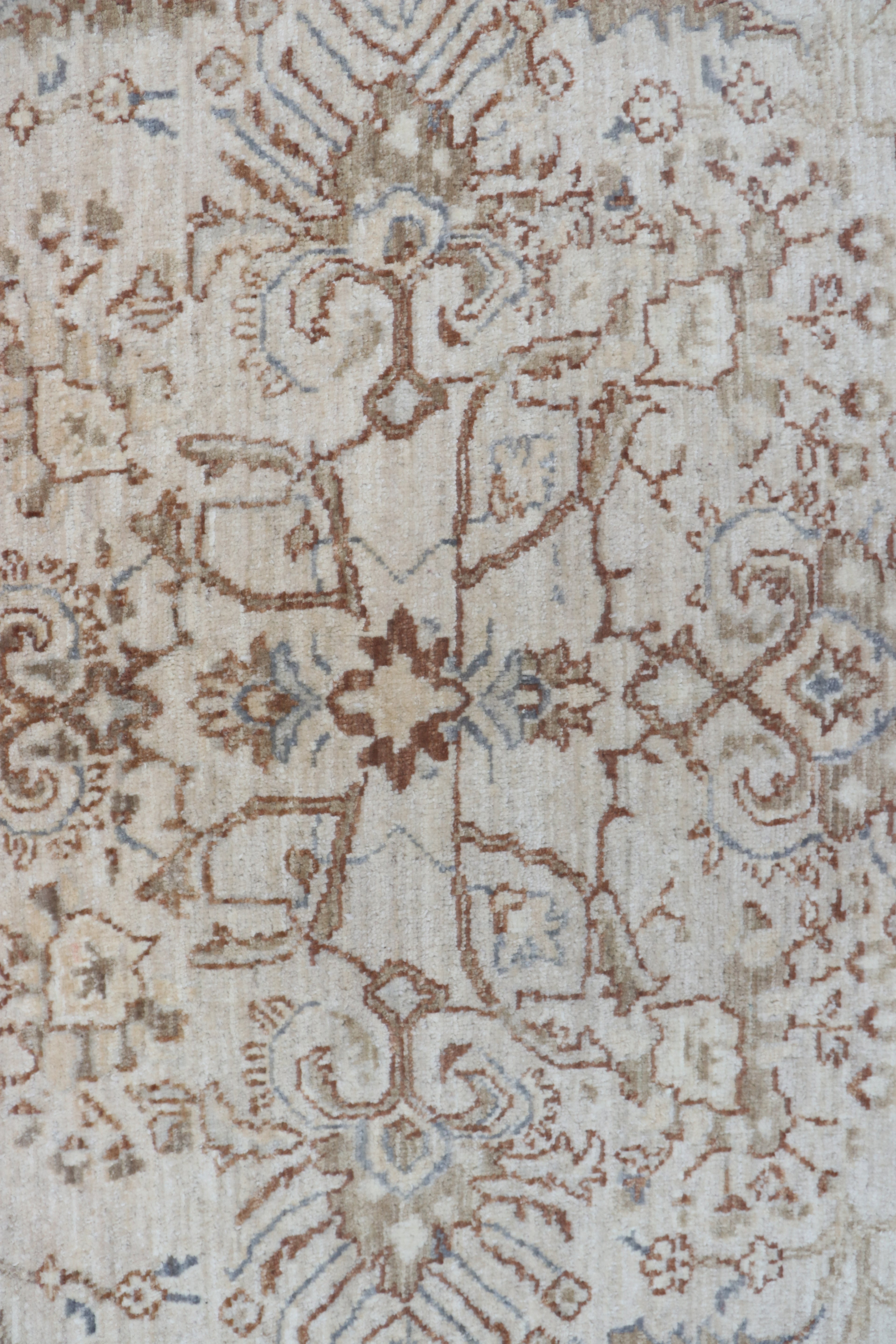 5x7 Beige Chobi Area Rug | Handmade Wool & Cotton Floral Rug | Luxury Chobi Rug