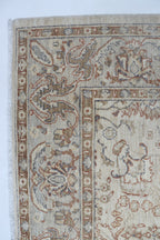5x7 Beige Chobi Area Rug | Handmade Wool & Cotton Floral Rug | Luxury Chobi Rug