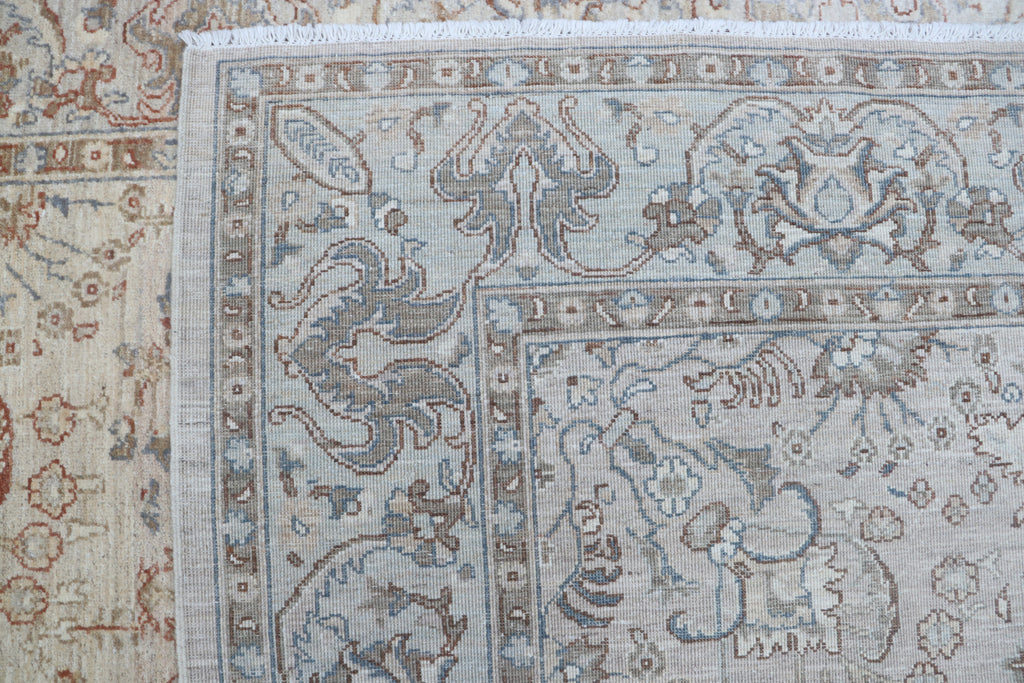 5x7 Beige Chobi Area Rug | Handmade Wool & Cotton Floral Rug | Luxury Chobi Rug