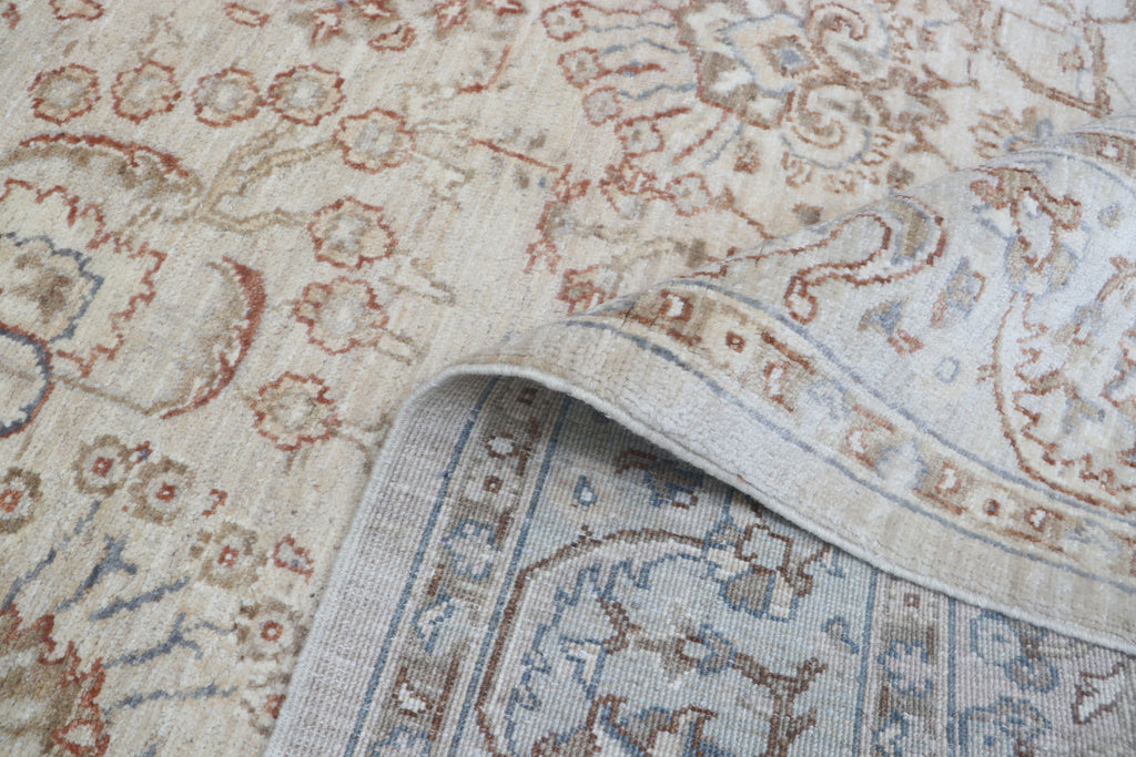 5x7 Beige Chobi Area Rug | Handmade Wool & Cotton Floral Rug | Luxury Chobi Rug