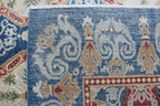 6x9 Blue Chobi Area Rug | Handmade Wool & Cotton Floral Rug | Luxury Chobi Rug