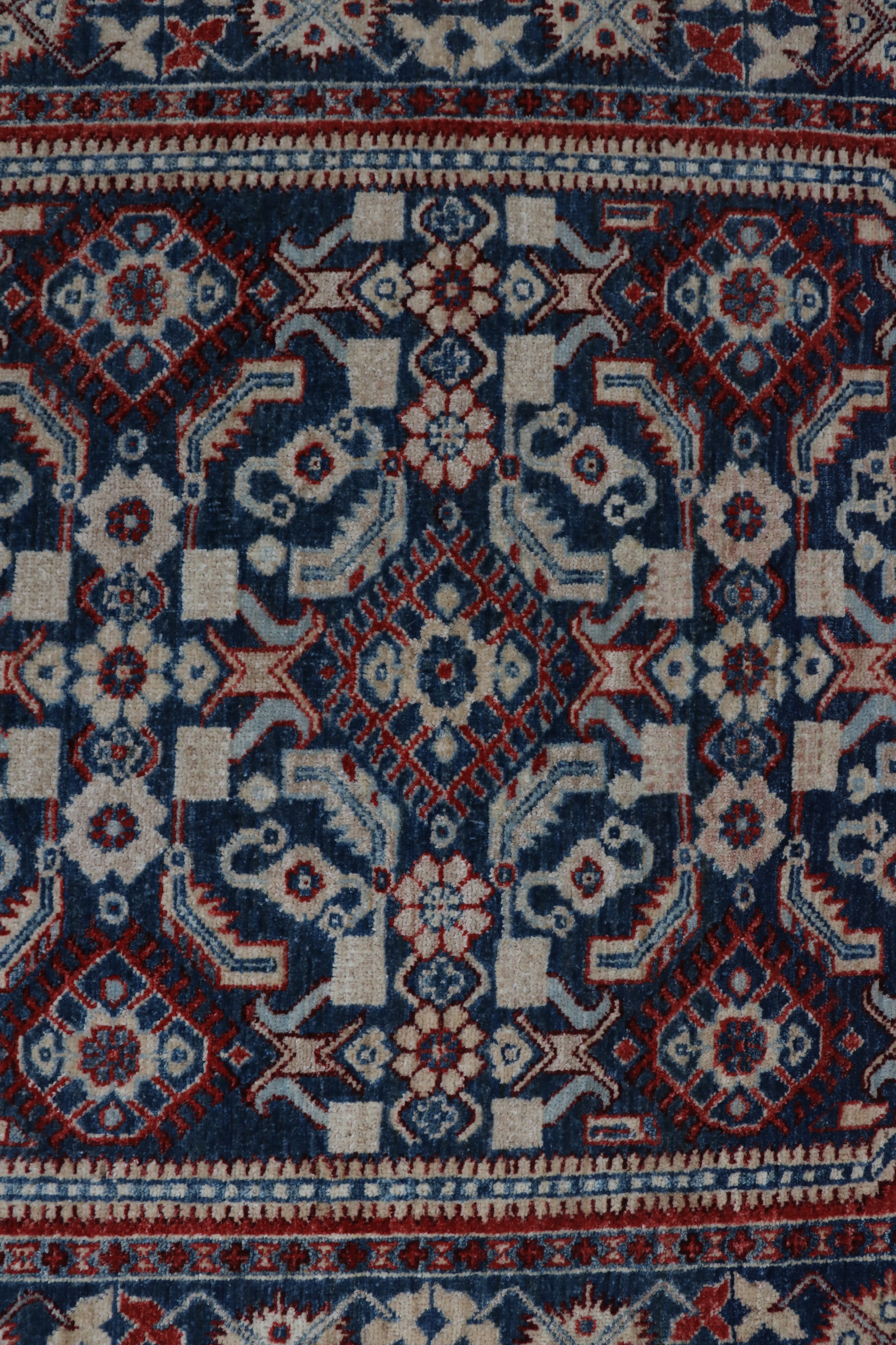 4x6 Beige & Brown Chobi Area Rug | Handmade Wool & Cotton Floral Rug | Luxury Vegetable Dyed