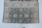 3x8 Beige & Gray Chobi Runner Rug | Handmade Wool & Cotton Floral Rug | Luxury Chobi Rug