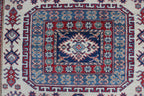 5x8 Beige & Red Super Kazak Geometric Handmade Cotton & Wool Rug | Premium Luxury Area Rug