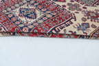 5x8 Beige & Red Super Kazak Geometric Handmade Cotton & Wool Rug | Premium Luxury Area Rug