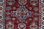 3x5 Super Kazak Geometric Area Rug | Handmade Cotton & Wool Rug | Vegetable Dyed