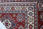 3x5 Super Kazak Geometric Area Rug | Handmade Cotton & Wool Rug | Vegetable Dyed