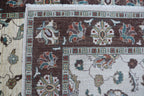 5x8 Beige & Brown Chobi Area Rug | Handmade Wool & Cotton Floral Rug | Vegetable Dyed