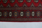 3x5 Red Mori Bokhara Geometric Handmade Cotton & Wool Rug | Premium Luxury Area Rug