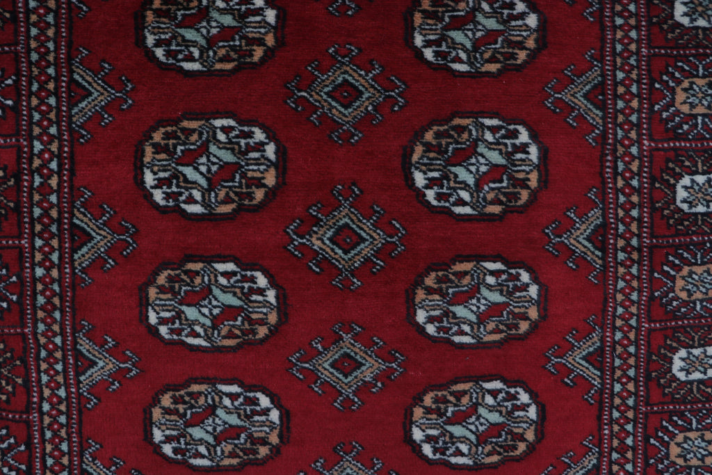 3x5 Red Mori Bokhara Geometric Handmade Cotton & Wool Rug | Premium Luxury Area Rug