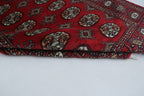 3x5 Red Mori Bokhara Geometric Handmade Cotton & Wool Rug | Premium Luxury Area Rug