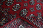 3x5 Red Mori Bokhara Geometric Handmade Cotton & Wool Rug | Premium Luxury Area Rug