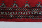 2x3Red Mori Bokhara Geometric Handmade Cotton & Wool Rug | Premium Luxury Area Rug