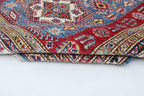 5x6 Super Kazak Geometric Area Rug | Handmade Cotton & Wool Rug | Vegetable Dyed