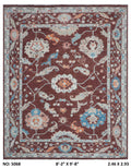8x10 Brown Floral Handmade Wool Rug | Premium Luxury Area Rug