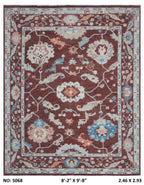 8x10 Brown Floral Handmade Wool Rug | Premium Luxury Area Rug