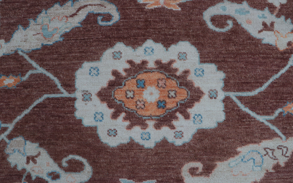 8x10 Brown Floral Handmade Wool Rug | Premium Luxury Area Rug