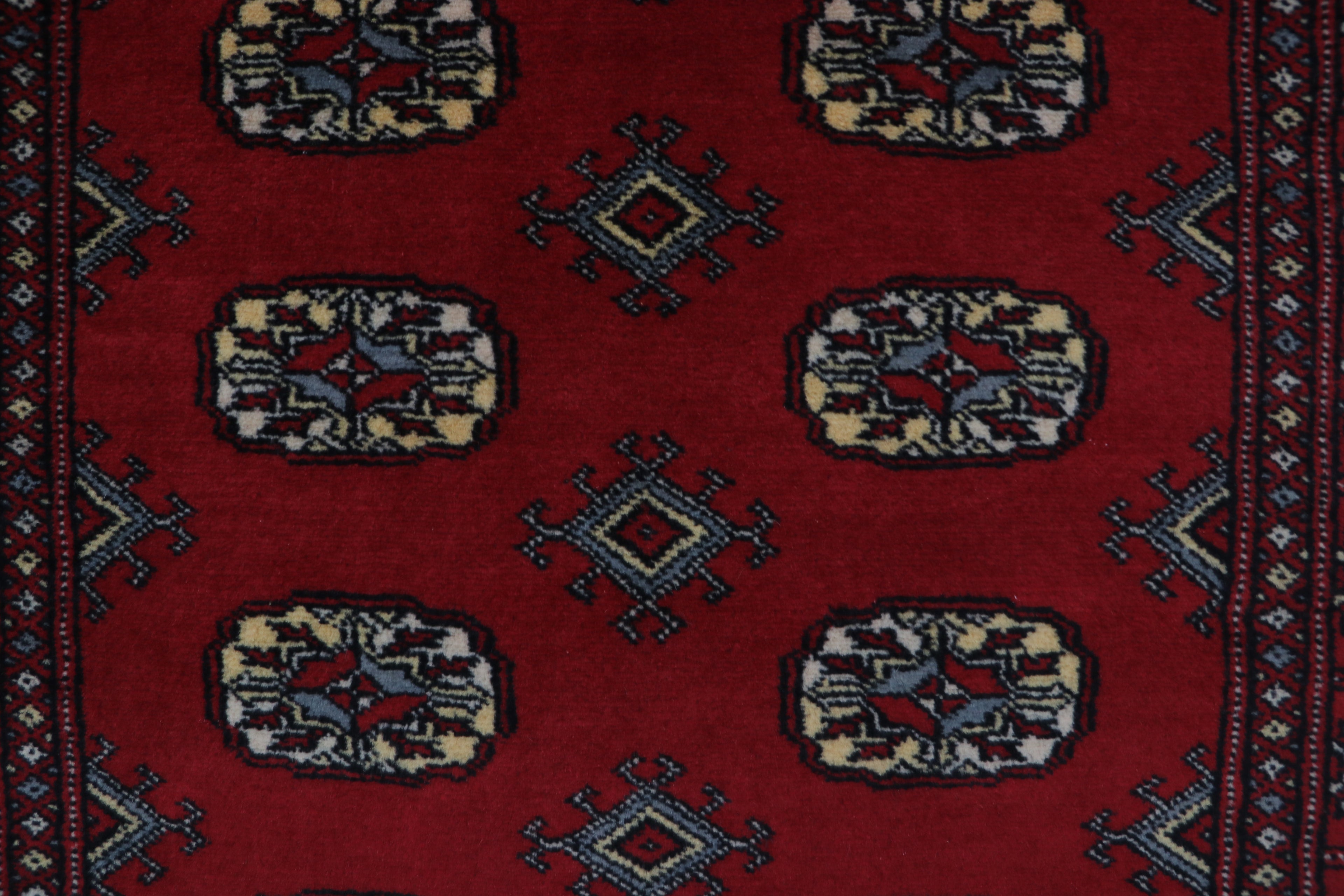 3x5 Red Mori Bokhara Geometric Handmade Cotton & Wool Rug | Premium Luxury Area Rug