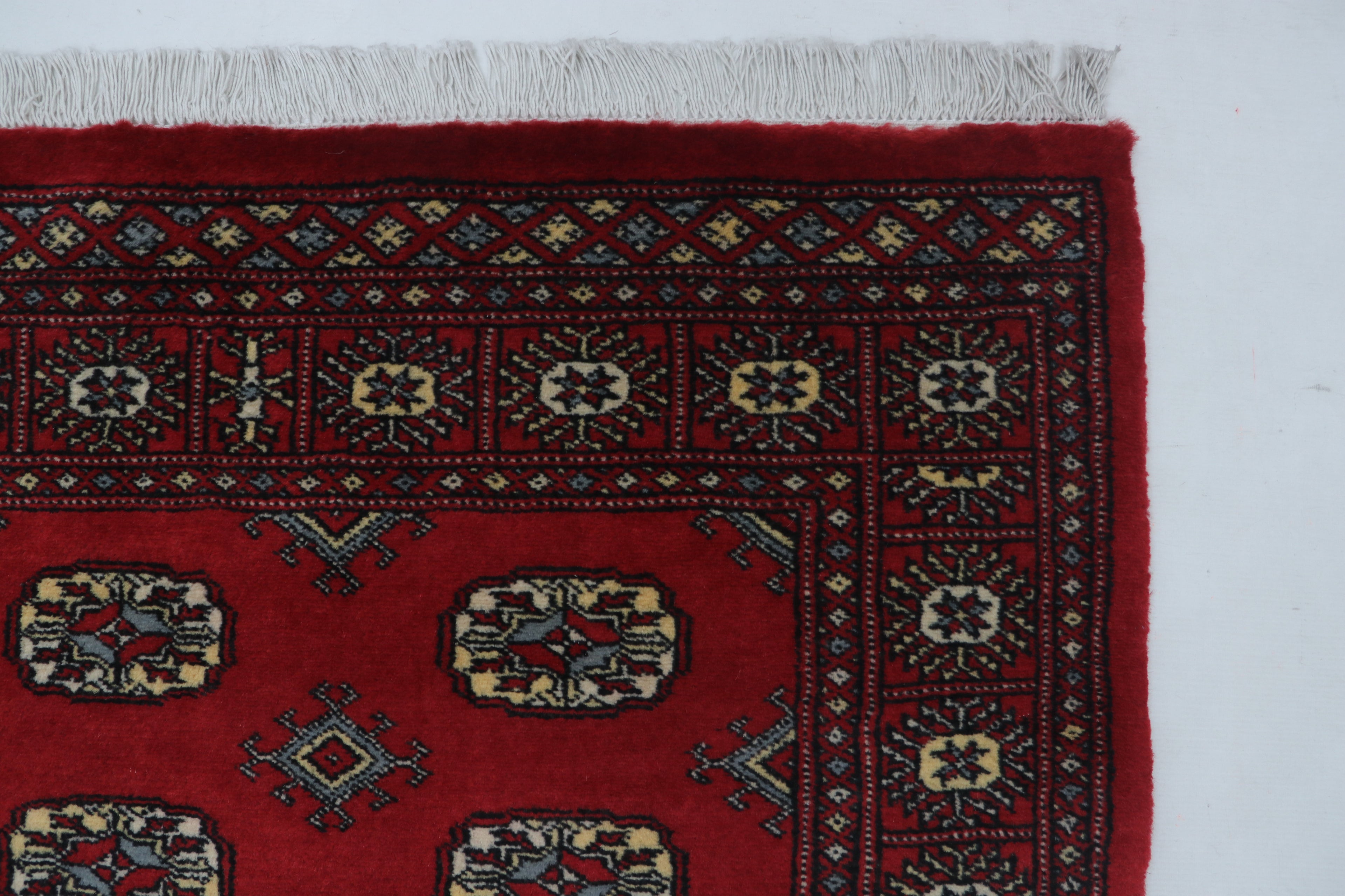 3x5 Red Mori Bokhara Geometric Handmade Cotton & Wool Rug | Premium Luxury Area Rug