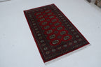 3x5 Red Mori Bokhara Geometric Handmade Cotton & Wool Rug | Premium Luxury Area Rug