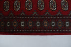 3x5 Red Mori Bokhara Geometric Handmade Cotton & Wool Rug | Premium Luxury Area Rug