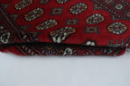 3x5 Red Mori Bokhara Geometric Handmade Cotton & Wool Rug | Premium Luxury Area Rug