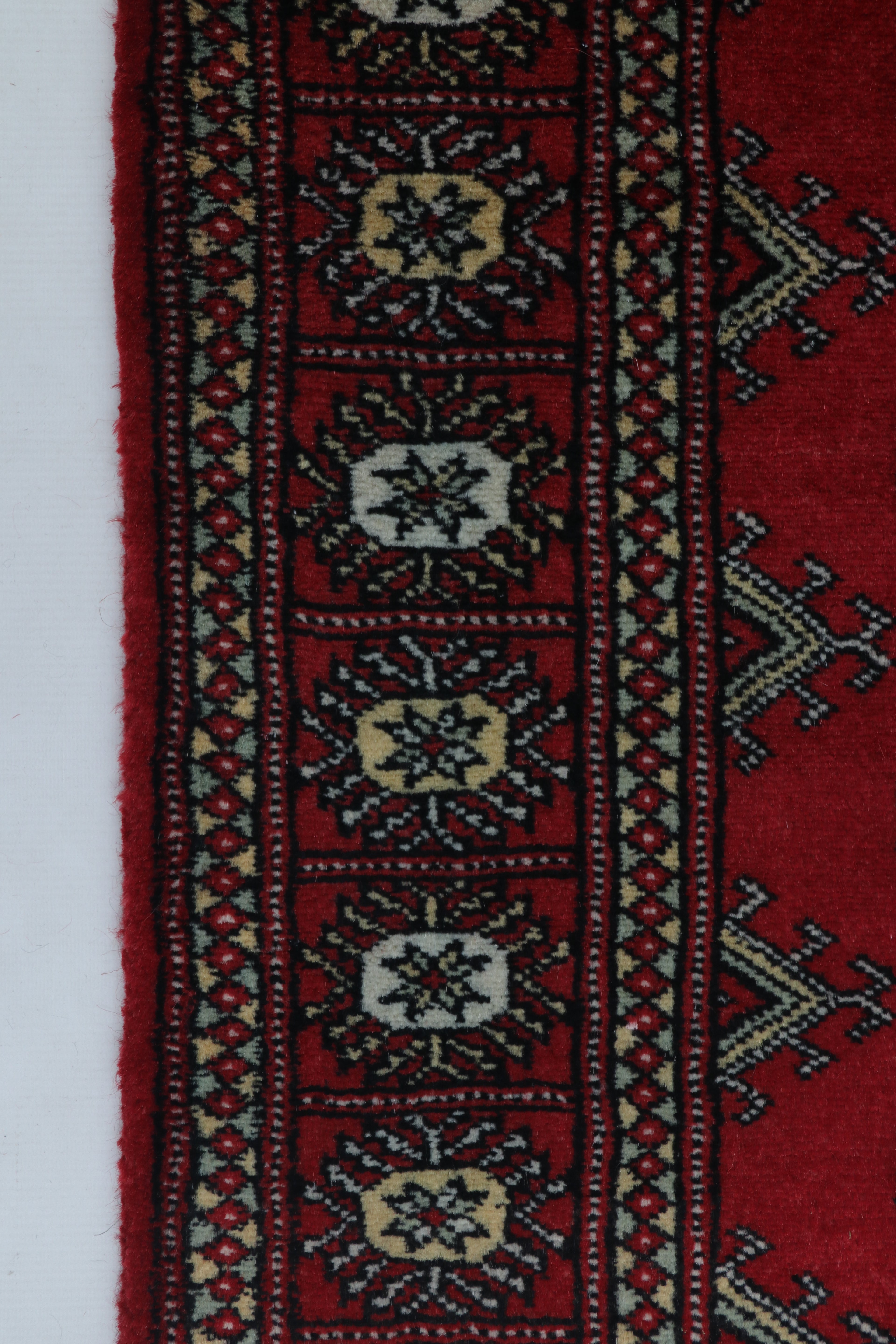3x5 Red Mori Bokhara Geometric Handmade Cotton & Wool Rug | Premium Luxury Area Rug