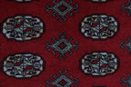 3x5 Red Mori Bokhara Geometric Handmade Cotton & Wool Rug | Premium Luxury Area Rug