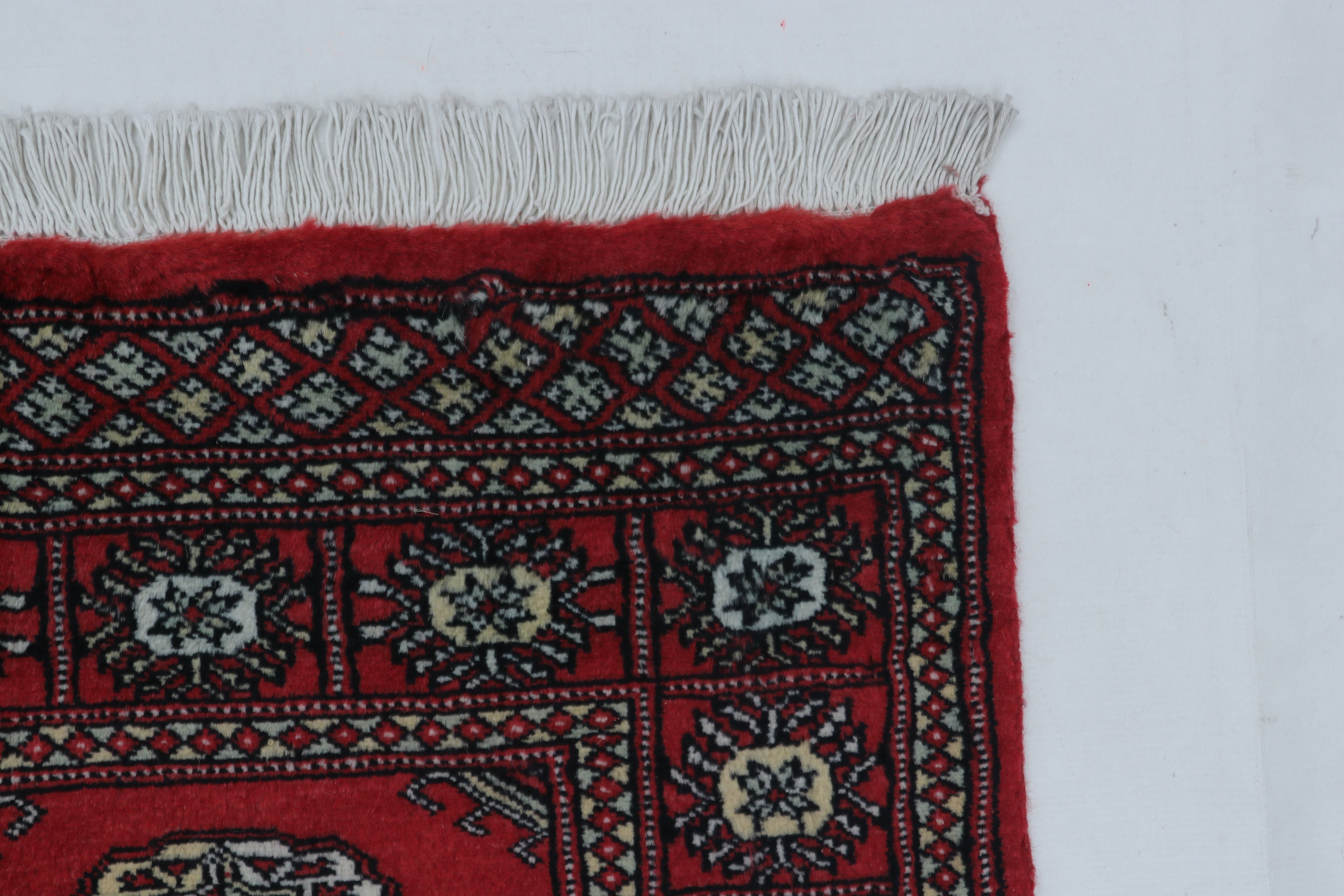 3x5 Red Mori Bokhara Geometric Handmade Cotton & Wool Rug | Premium Luxury Area Rug