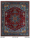 8x10 Red Floral Handmade Cotton & Wool Rug | Luxury Area Rug