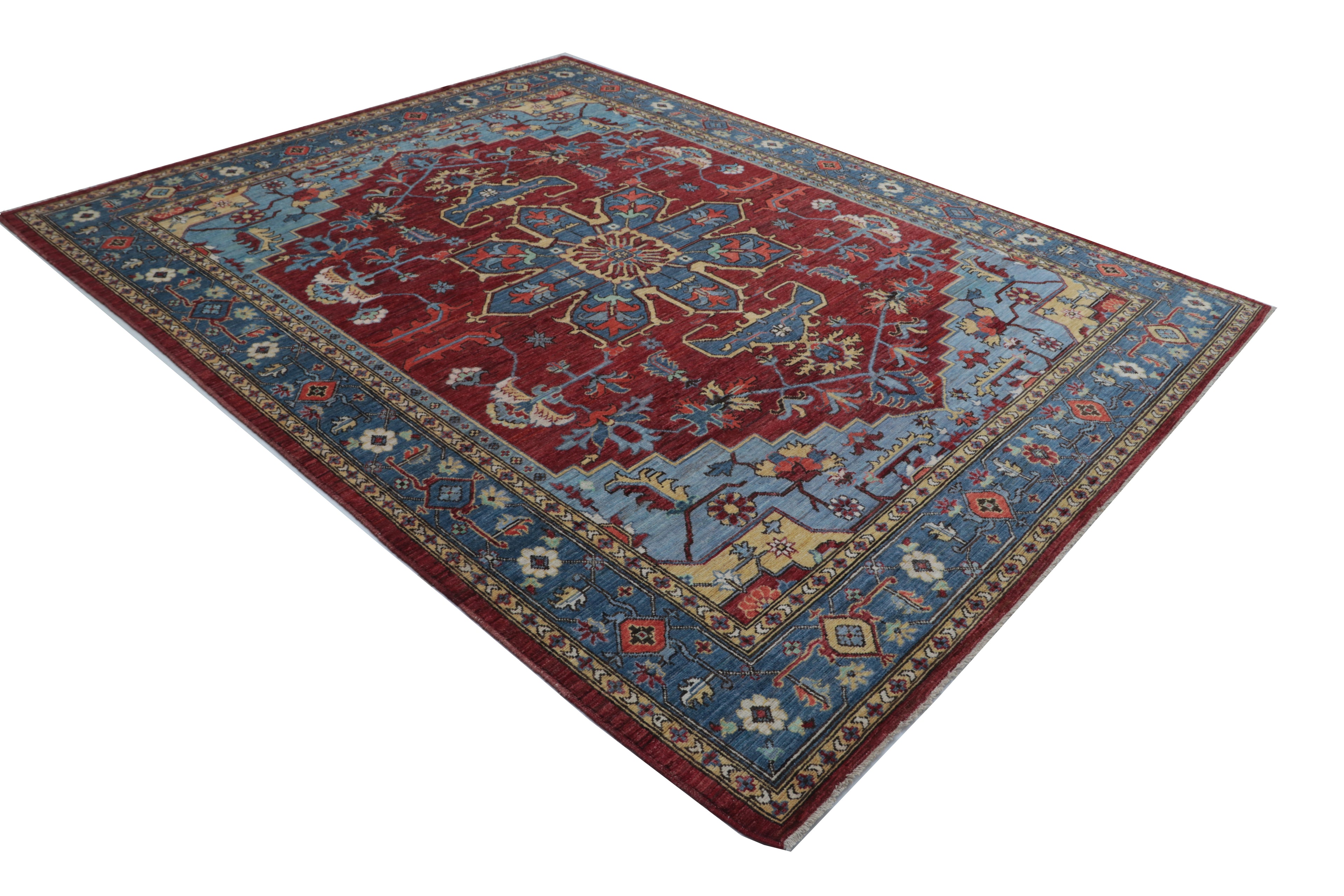 8x10 Red Floral Handmade Cotton & Wool Rug | Luxury Area Rug