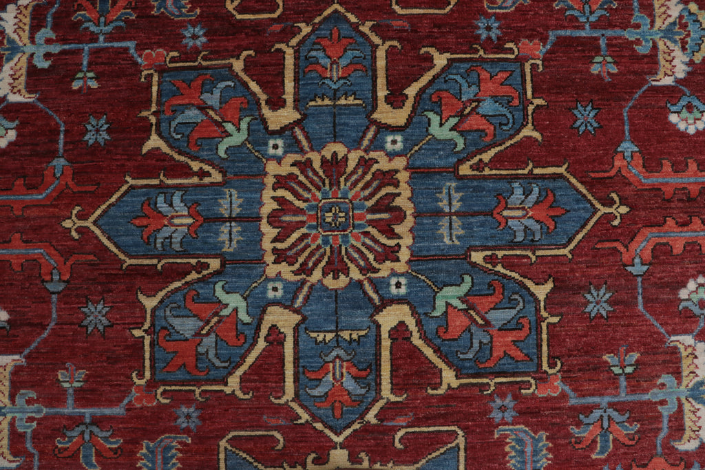 8x10 Red Floral Handmade Cotton & Wool Rug | Luxury Area Rug