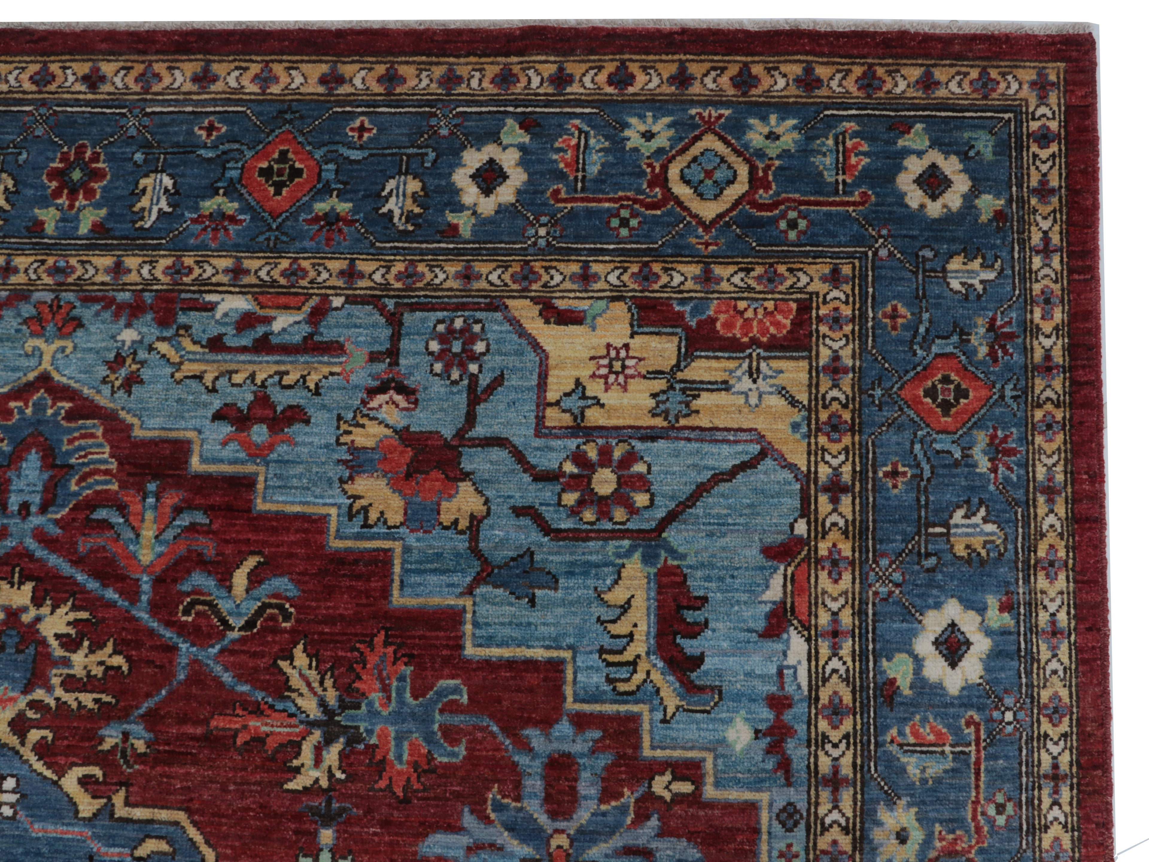 8x10 Red Floral Handmade Cotton & Wool Rug | Luxury Area Rug