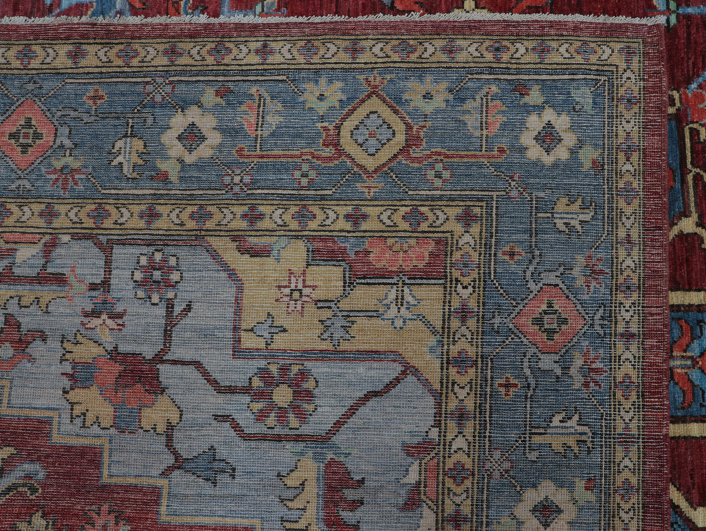 8x10 Red Floral Handmade Cotton & Wool Rug | Luxury Area Rug