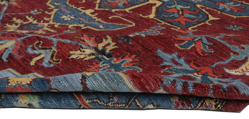 8x10 Red Floral Handmade Cotton & Wool Rug | Luxury Area Rug