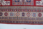 5x8 Super Kazak Geometric Area Rug | Handmade Cotton & Wool Rug | Vegetable Dyed