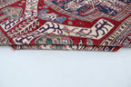 5x8 Super Kazak Geometric Area Rug | Handmade Cotton & Wool Rug | Vegetable Dyed