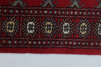 3x5 Red Mori Bokhara Handmade Wool & Cotton Rug | Geometric Hand-Knotted Area Rug
