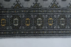 3x5 Grey Mori Bokhara Handmade Wool & Cotton Rug | Geometric Hand-Knotted Area Rug